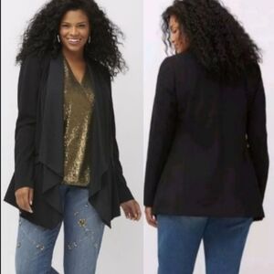 Lane Brant Tailored Stretch Drape Front  Blazer Jacket